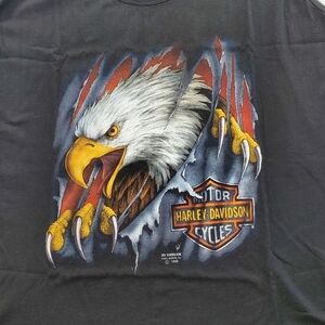 VTG Harley 3D Emblem Tank Men XL Eagle Black Single Stitch Muscle Shirt USA 1990